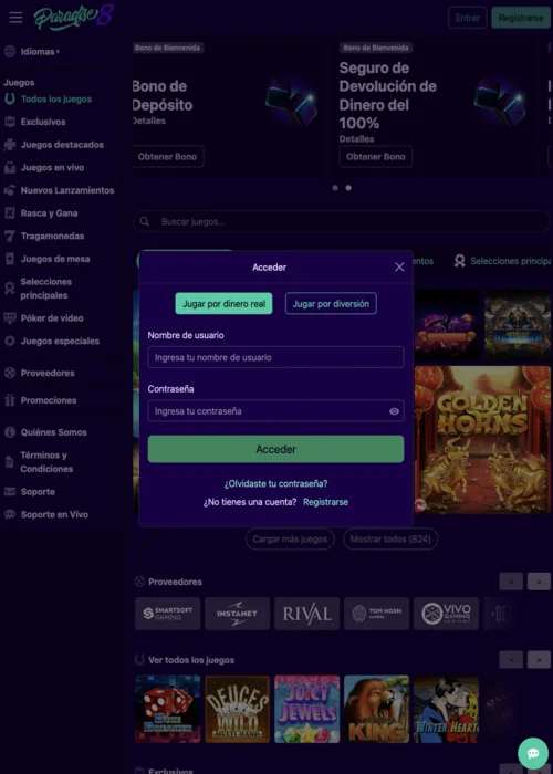 Acceso Paradise 8 Casino
